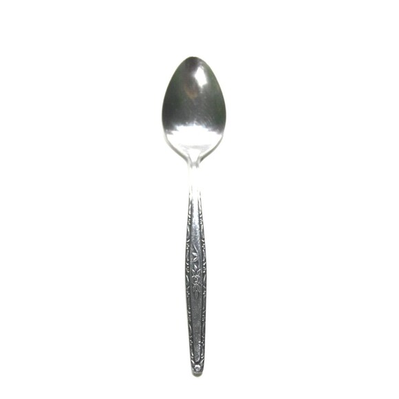 Interpur INR3 Single Rose Vine Pattern Teaspoon Stainless Steel Made In Korea - Picture 1 of 8